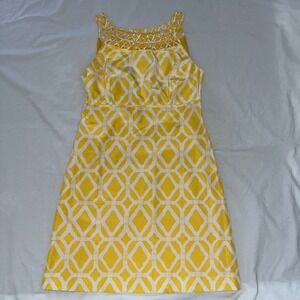 Lilly Pulitzer Silk Blend Sleeveless Jacqueline Dress Sz 6 Bamboo Print Coquette